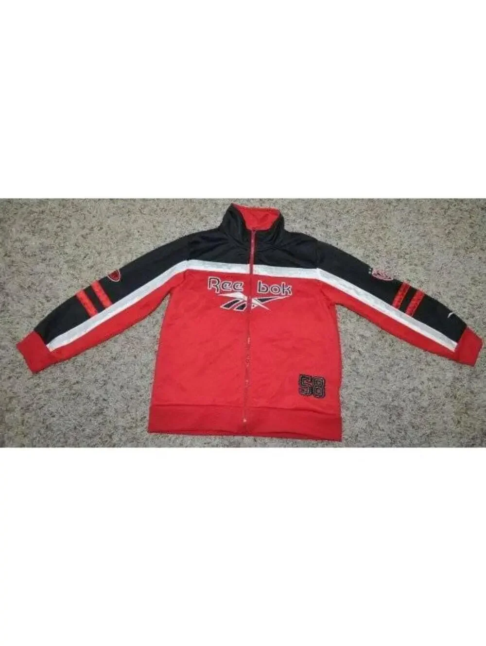 Boys Reebok Jacket 5/6 Red, Black & White Spring Athletic Track